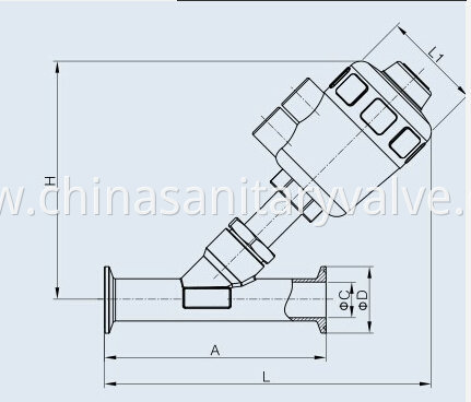 Sanitary clamp angle seat valves